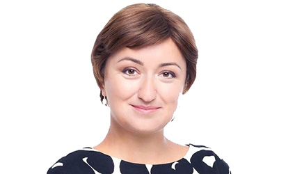 headshot of Northwestern professor Olga Kamenchuk