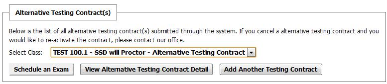 screenshot of alternative testing contracts