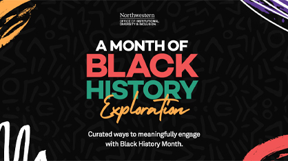 A image with a black textured background with the words "A month of Black history exploration"