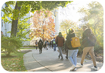 Students walking on Northwestern campus