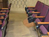 Row of auditorium seating.