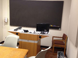 Picture of podium with chalk board 