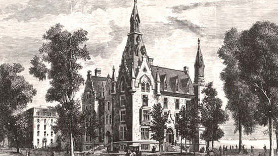 1869 - Construction on University Hall, today’s oldest campus building, is completed following the tumultuous years of the Civil War.