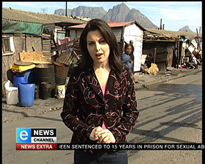 Student Journalist on TV in South Africa