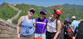 Northwestern students at the Great Wall