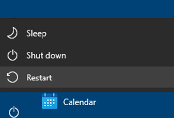 screenshot of a windows system menu