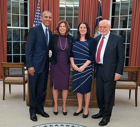 Obama, Fraser and daughters