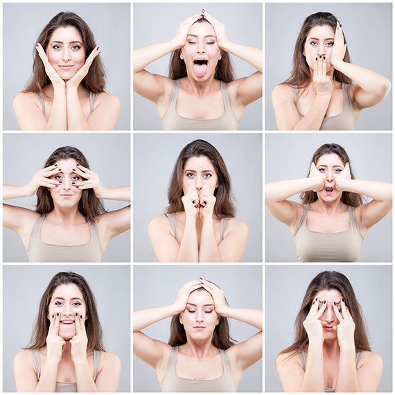 Images of facial exercises