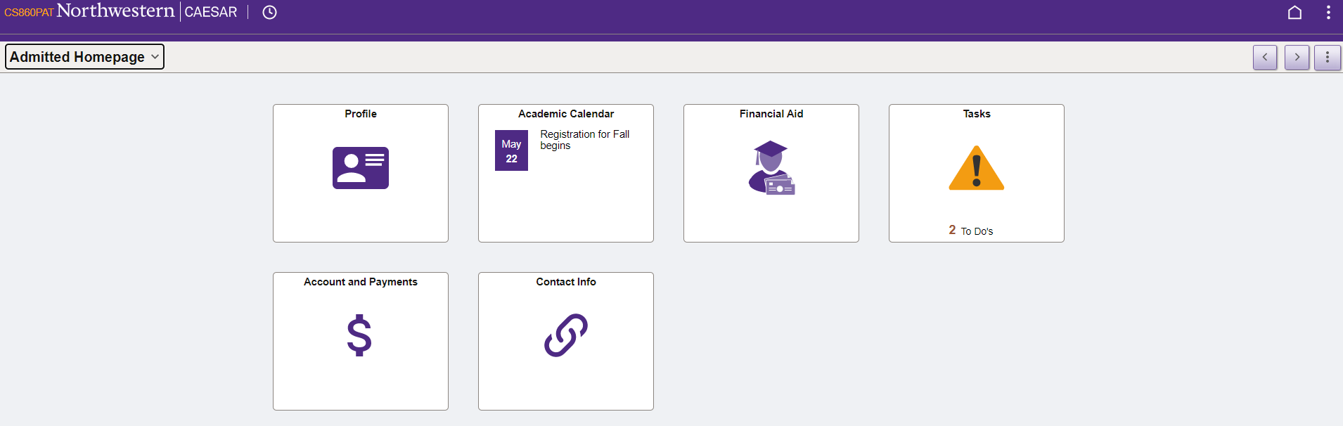 Admitted student Homepage for 8.60