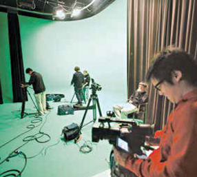 Northwestern students doing stage tech