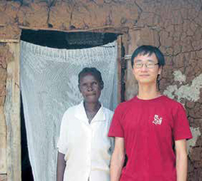 Northwestern student in an African village