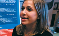 student speaking