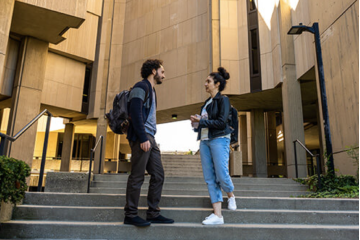 two people talking