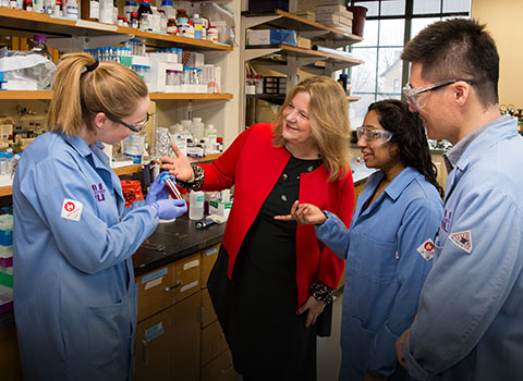 students in lab with Kimberly A Gray