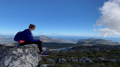 Student on a mountain