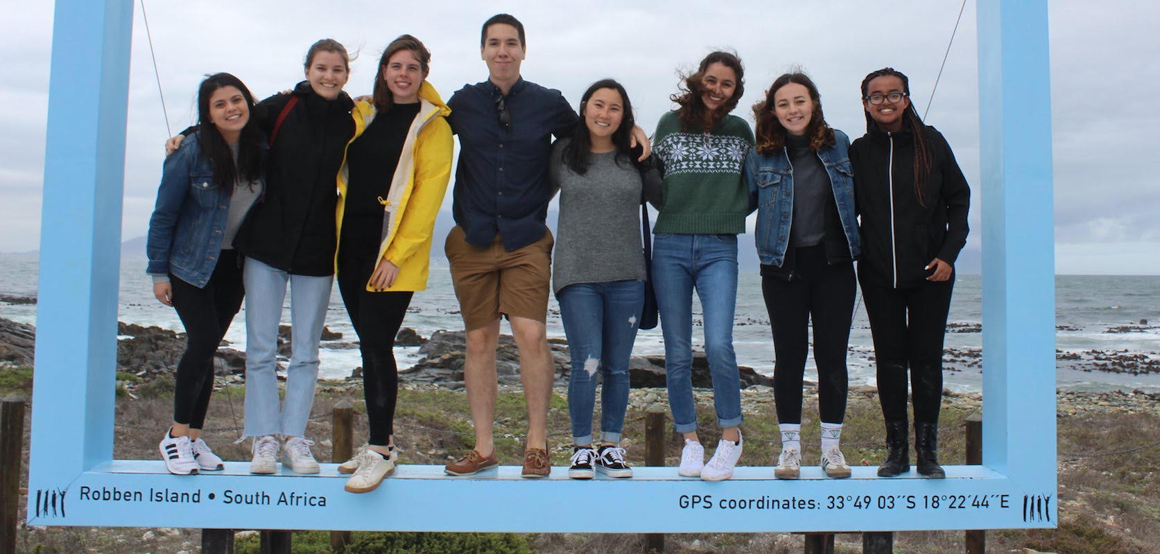 Students on the South Africa coast