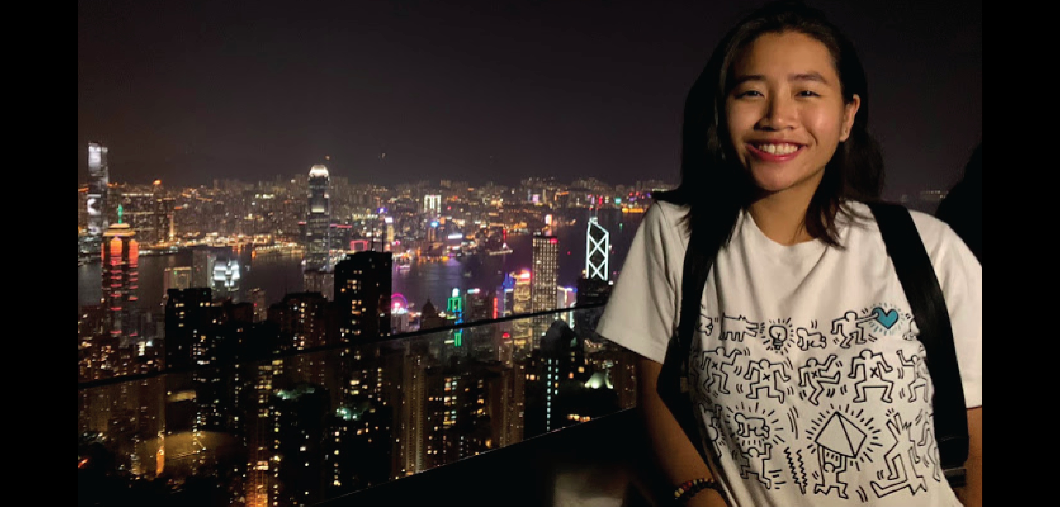 Chloe Wong at the top of Victoria Peak