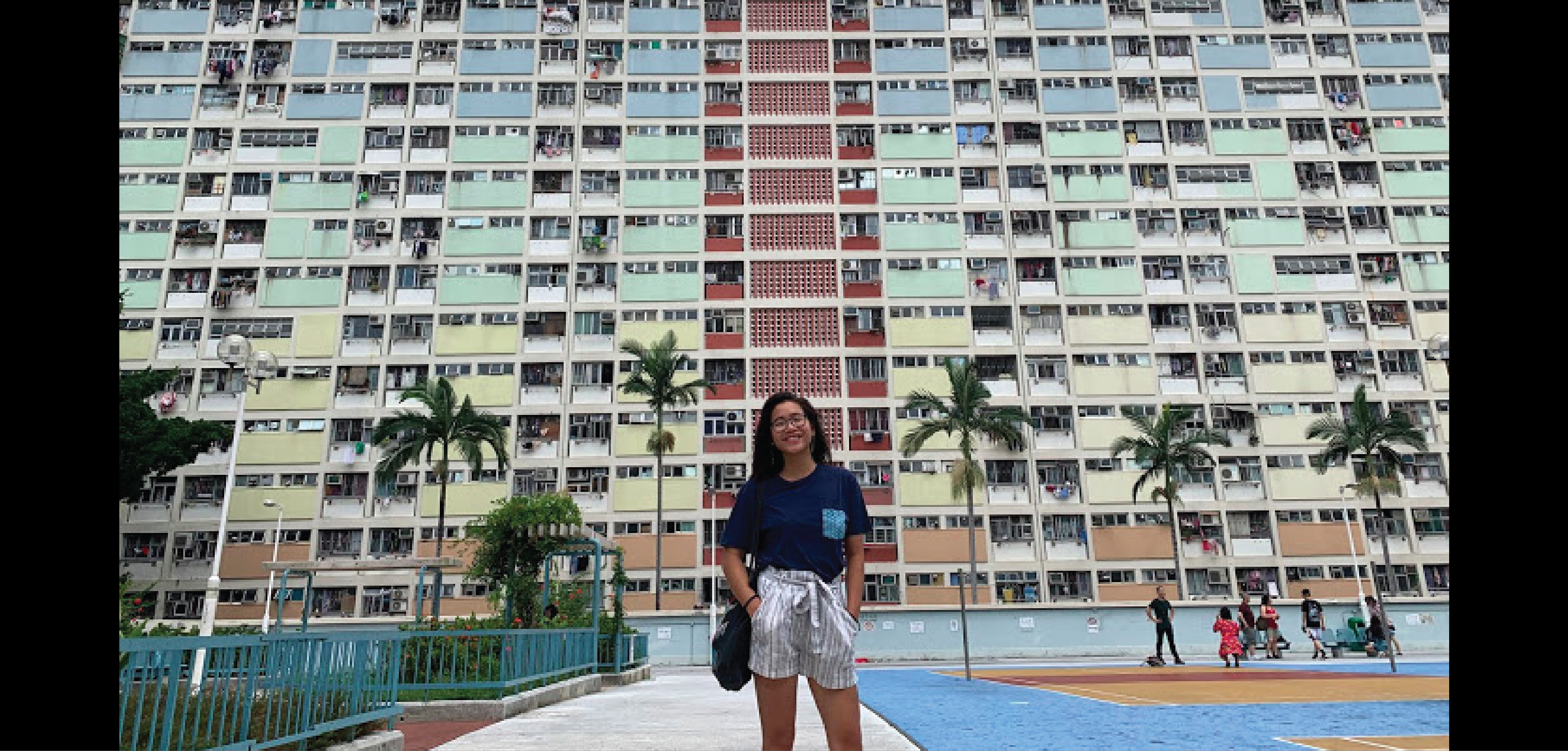Chloe Wong at Choi Hung Estate (The Rainbow Estate), one of Hong Kong's first low-income housing estates