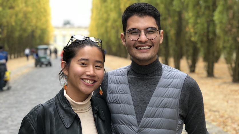 Two Students Standing Together