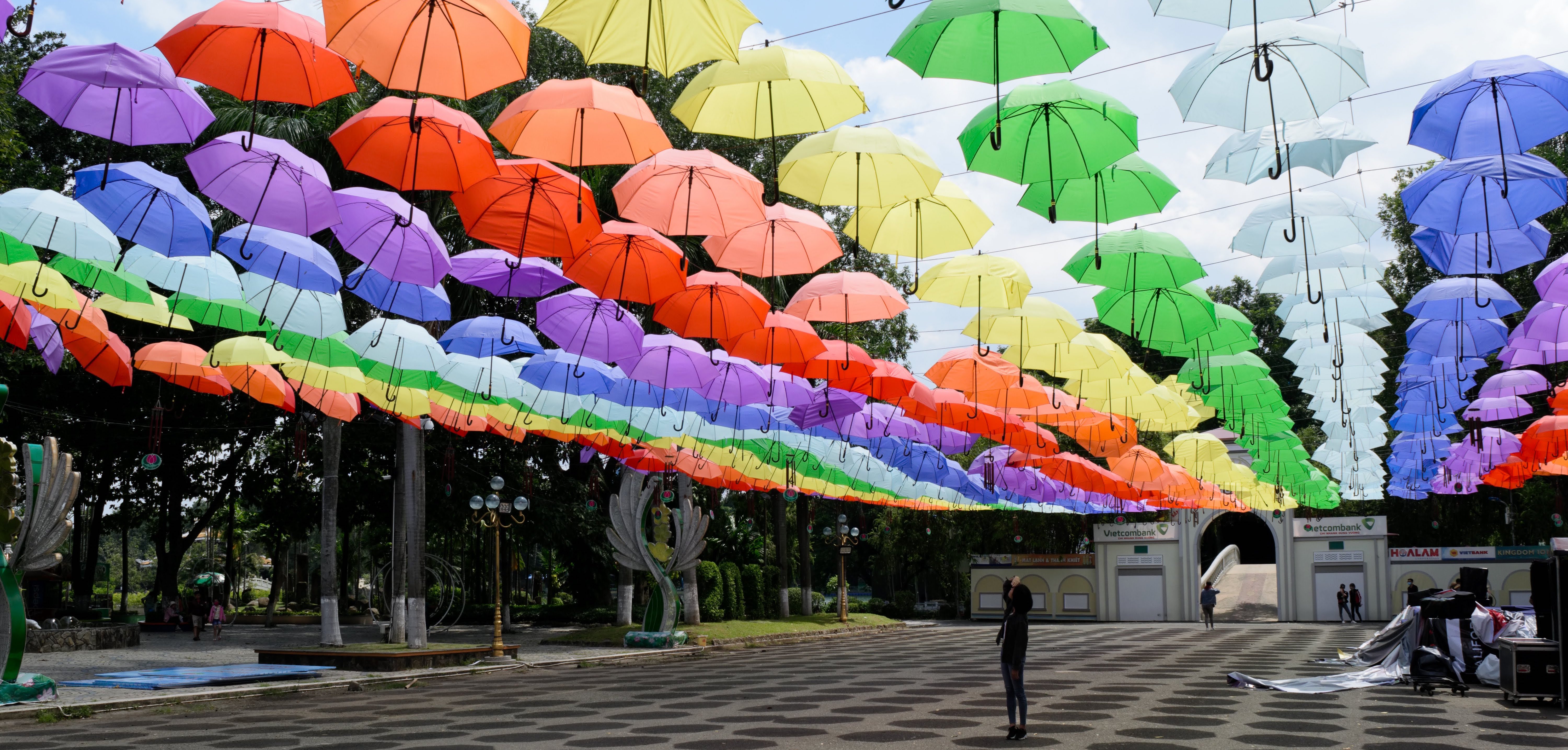 Colorful umbrellas in Hanoi, Vietnam