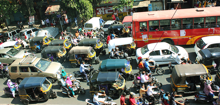 City traffic in Pune, India