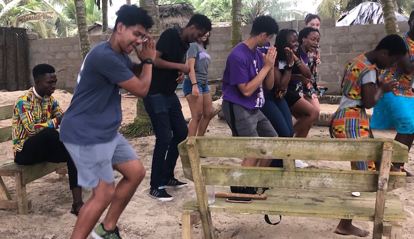 A group of students gets to know a local community 