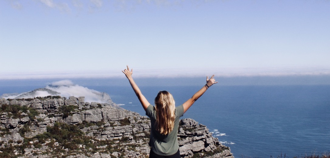 Northwestern student-athlete enjoying ocean view on South African coast