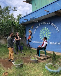 My friend Hatim and I filming interviews with the teachers of El Centro Explorativo (a school located in La Pista)-Guatemala