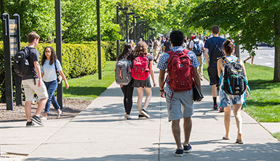 students on campus