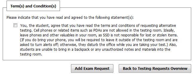 screenshot of terms and conditions window