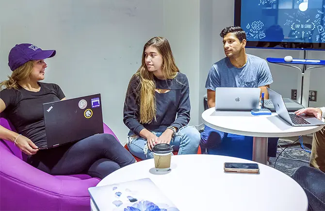 students studying