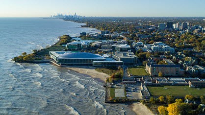 Aerial shot of campus