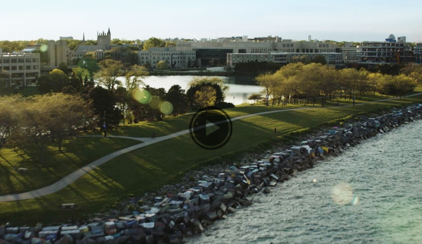 Aerial shot of campus