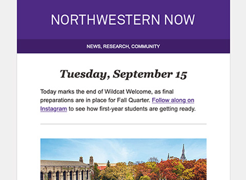 Northwestern Now newsletter