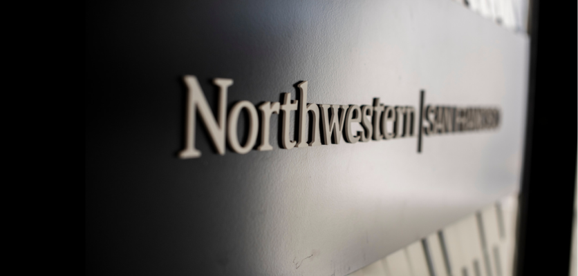 northwestern wayfinding sign