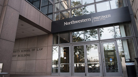 Pritzker School of Law building signage