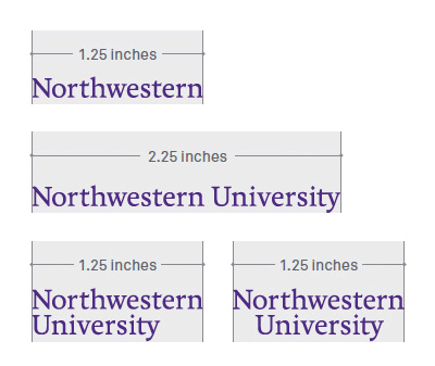 Wordmark sizes