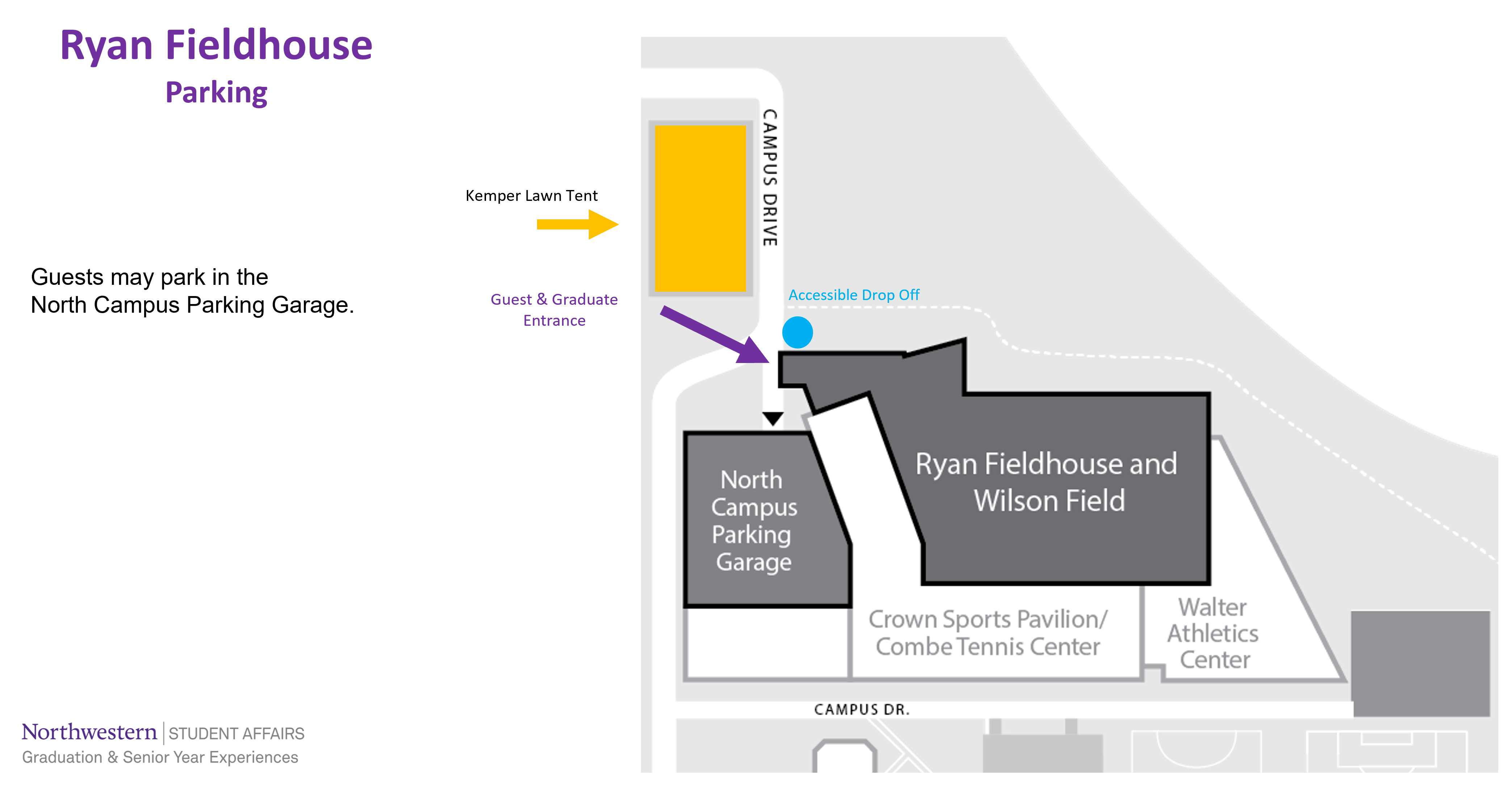 Parking Map of Ryan Fieldhouse