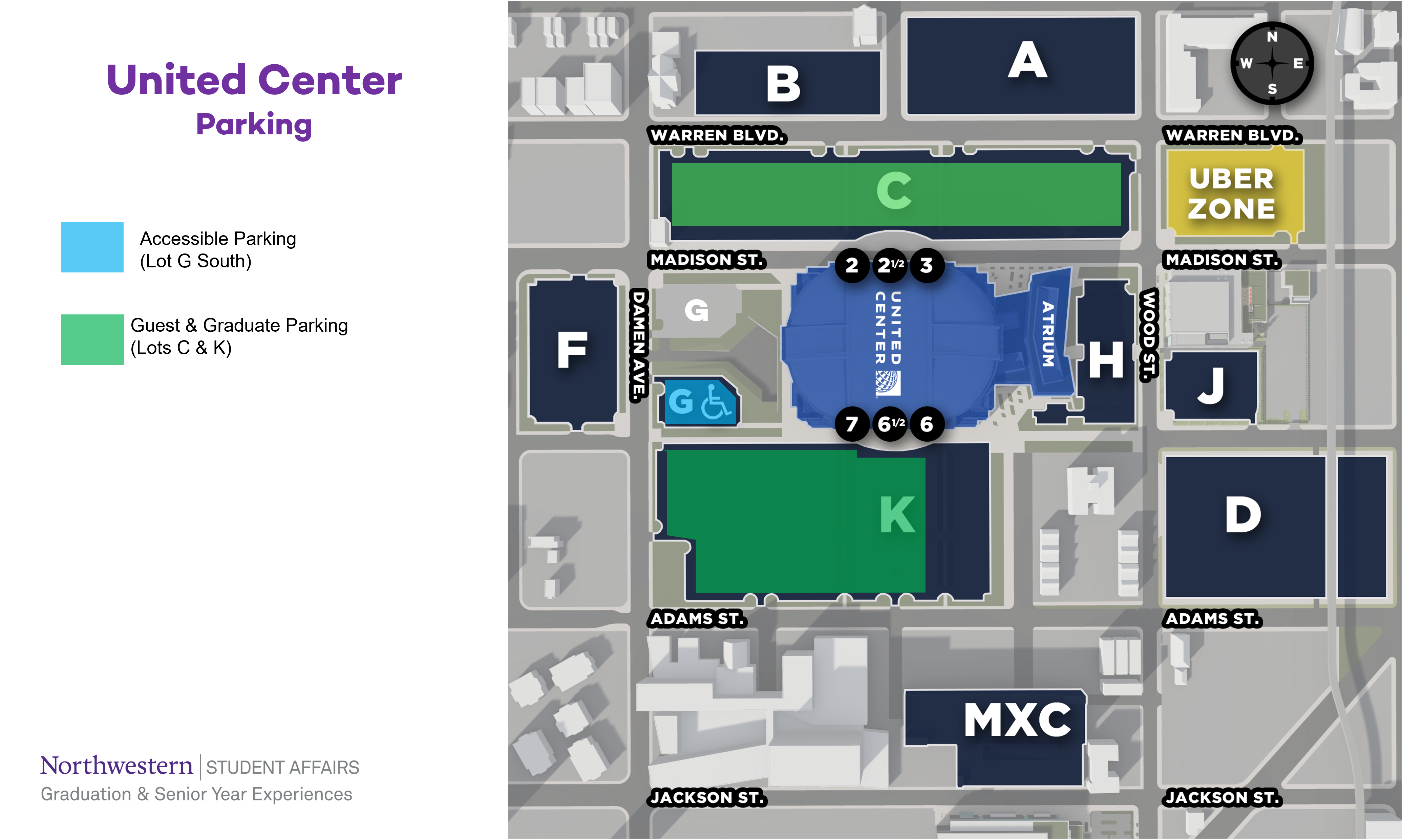 Parking map at the United Center