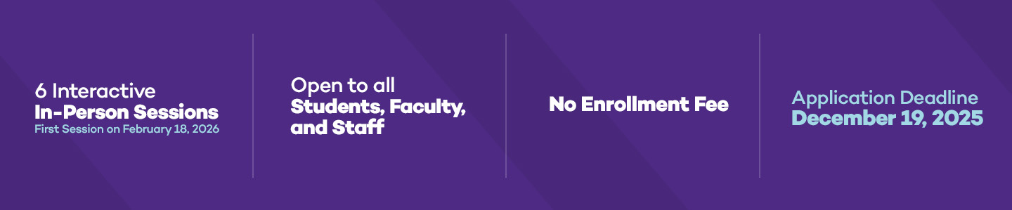 CatalystNU Hightlights: 6 in-person sessions, first session January 24, 2026. Deadline to apply Dec 8.