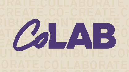 CoLAB logo in purple.