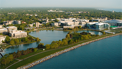 View of Northwestern Evanston Campus