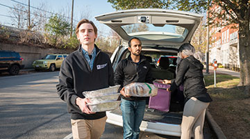 Students delivering food