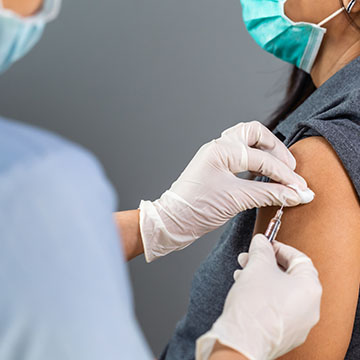 person getting vaccinated