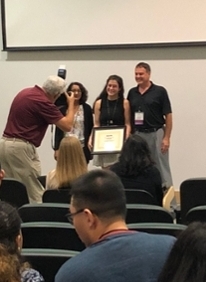 Jenny Rowley receiving her award