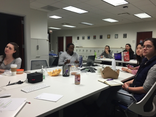 Students attending a virtual lecture