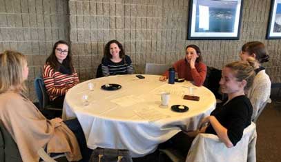 students at a table