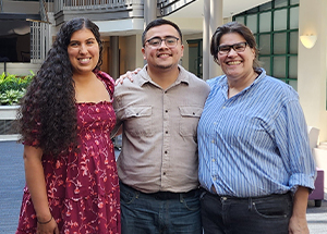 Gabriela Hedrick, Michael Marino, and Sonia Calles Mesa, the interim board of UNIDOS – Northwestern's LatinX Coalition
