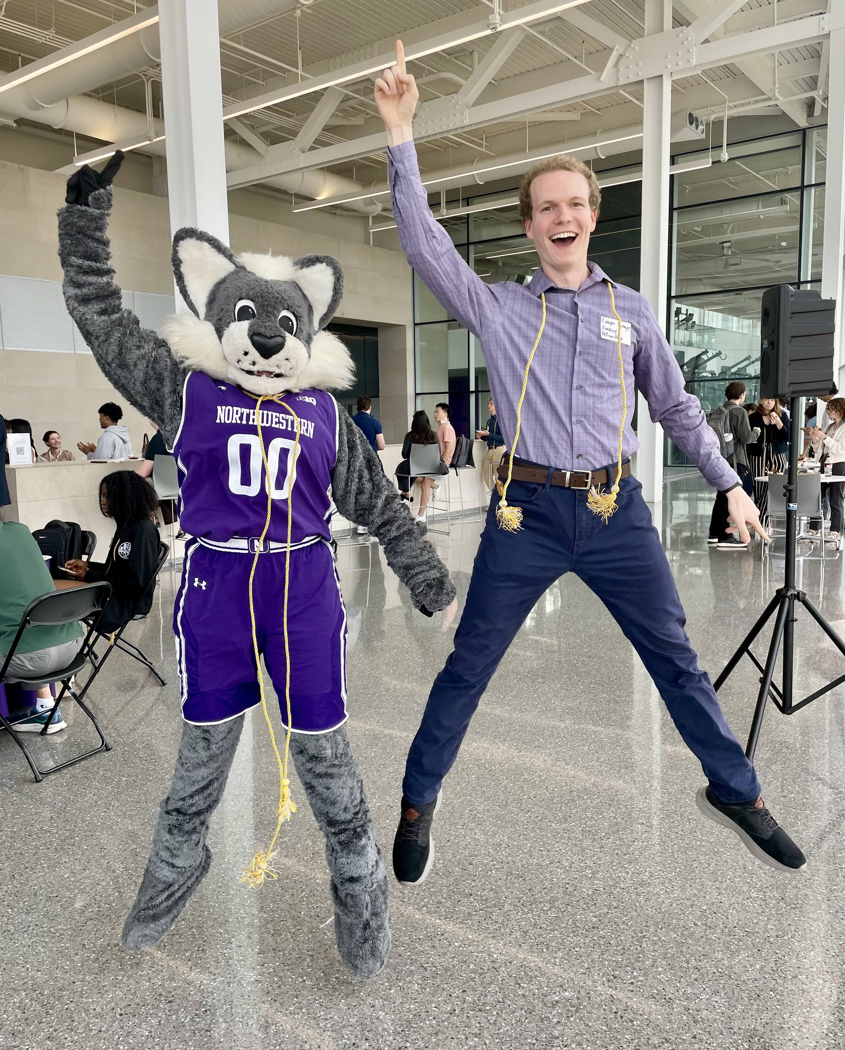 Photo of Cooper Stringer and Willie the Wildcat