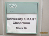 Classroom sign.